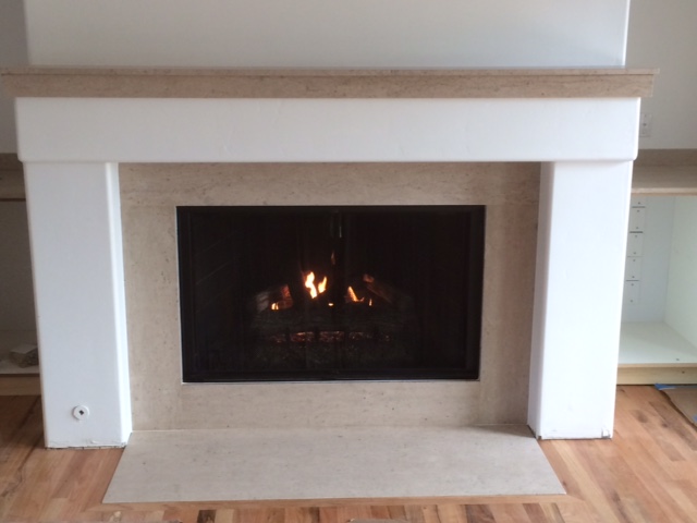 Utah Limestone Fireplace 2