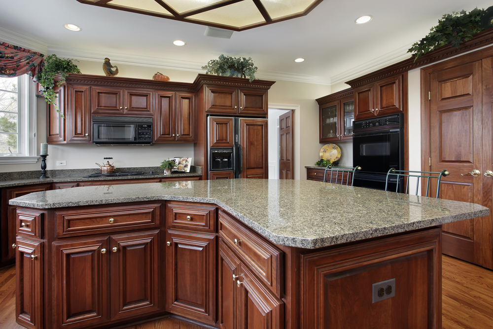 Kitchen in luxury home with large center island