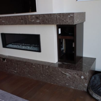 stone fireplace