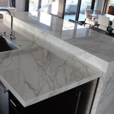 marble waterfall countertops