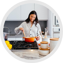 woment cooking in kitchen