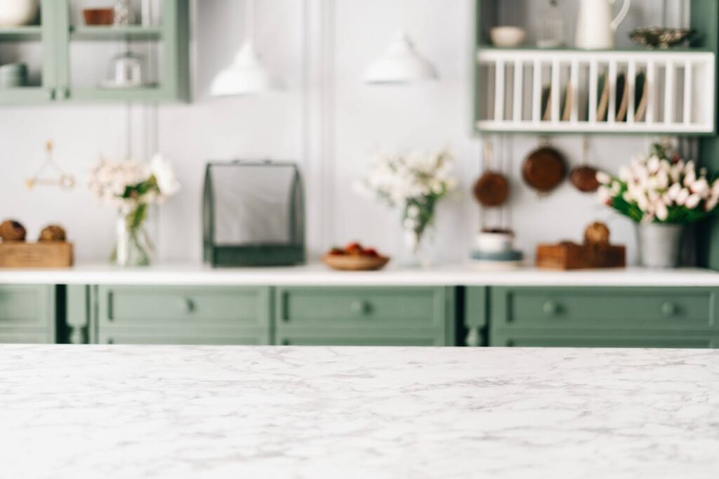 Bold colors and unique patterns MARBLE in kitchen